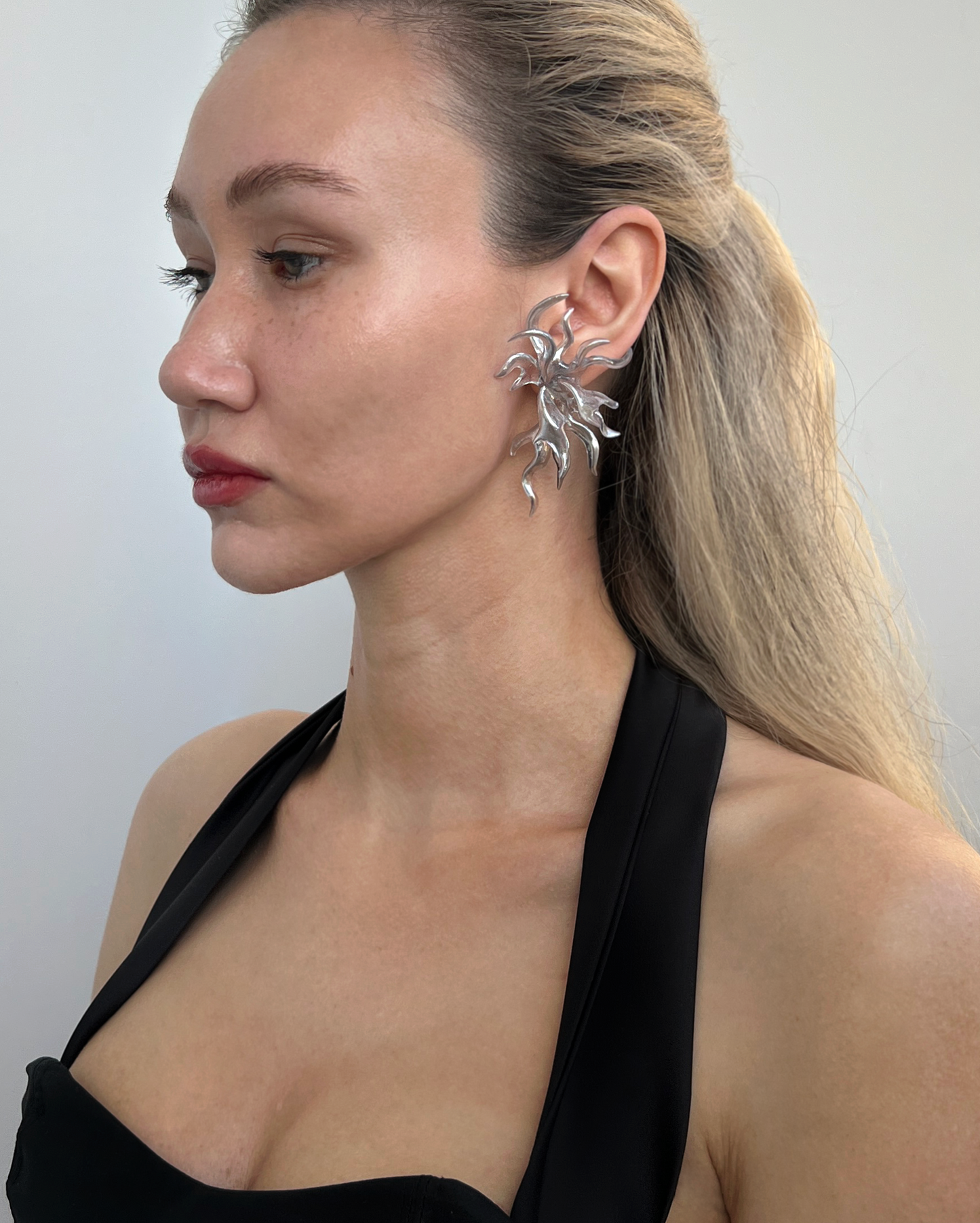 Shiny Coral Earrings