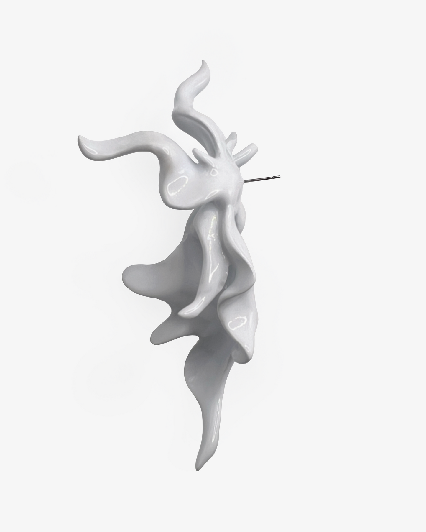 White Sculptural Flower Earrings