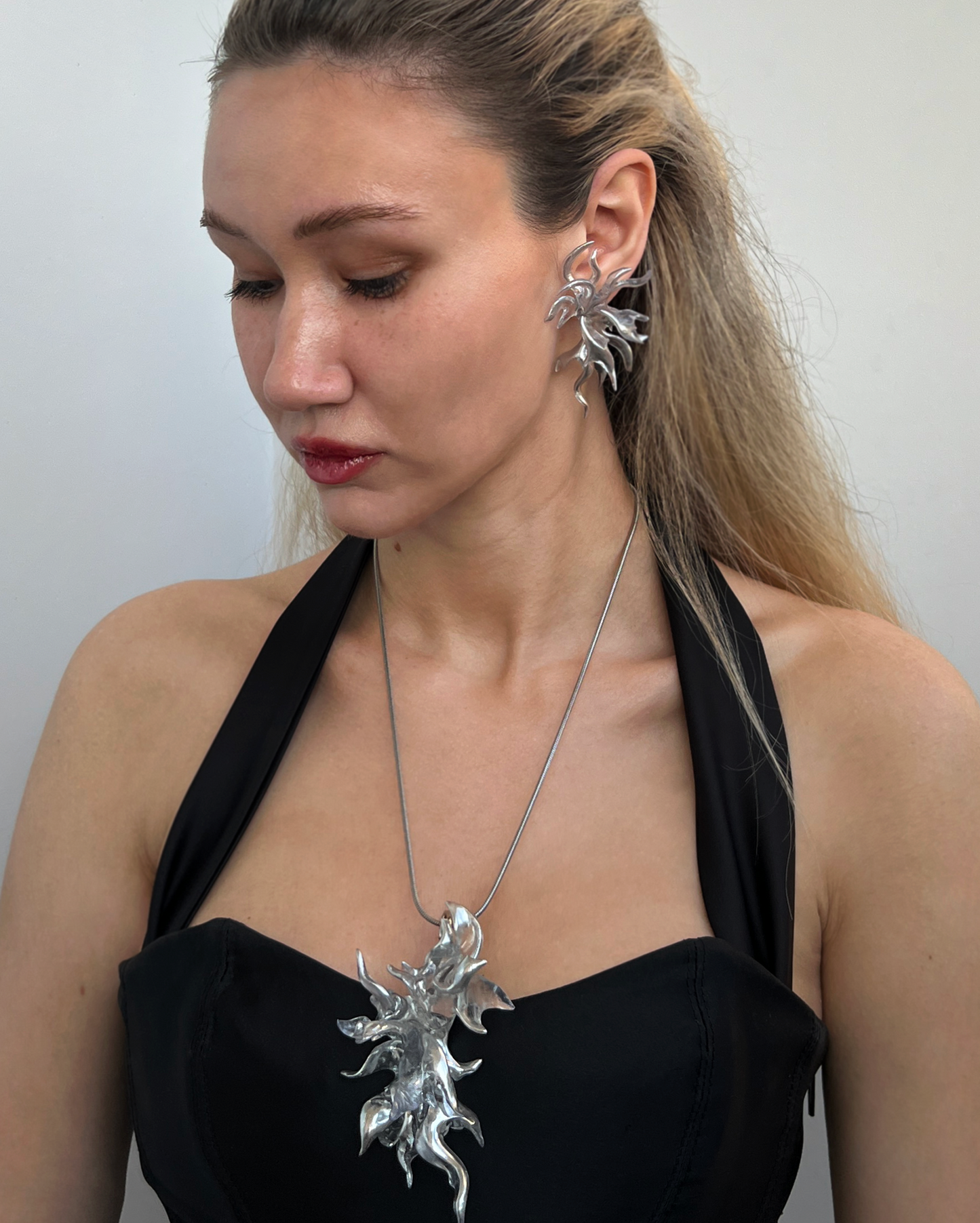 Shiny Coral Earrings