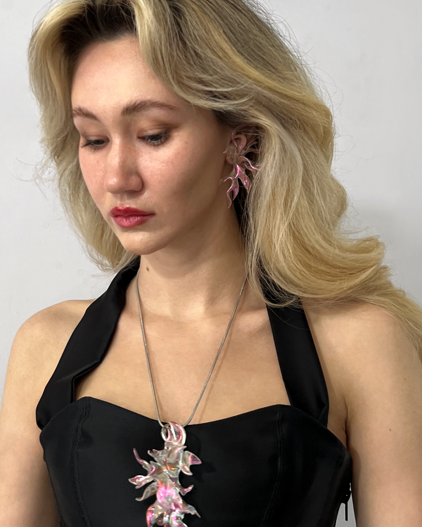Iridescent Coral Earrings