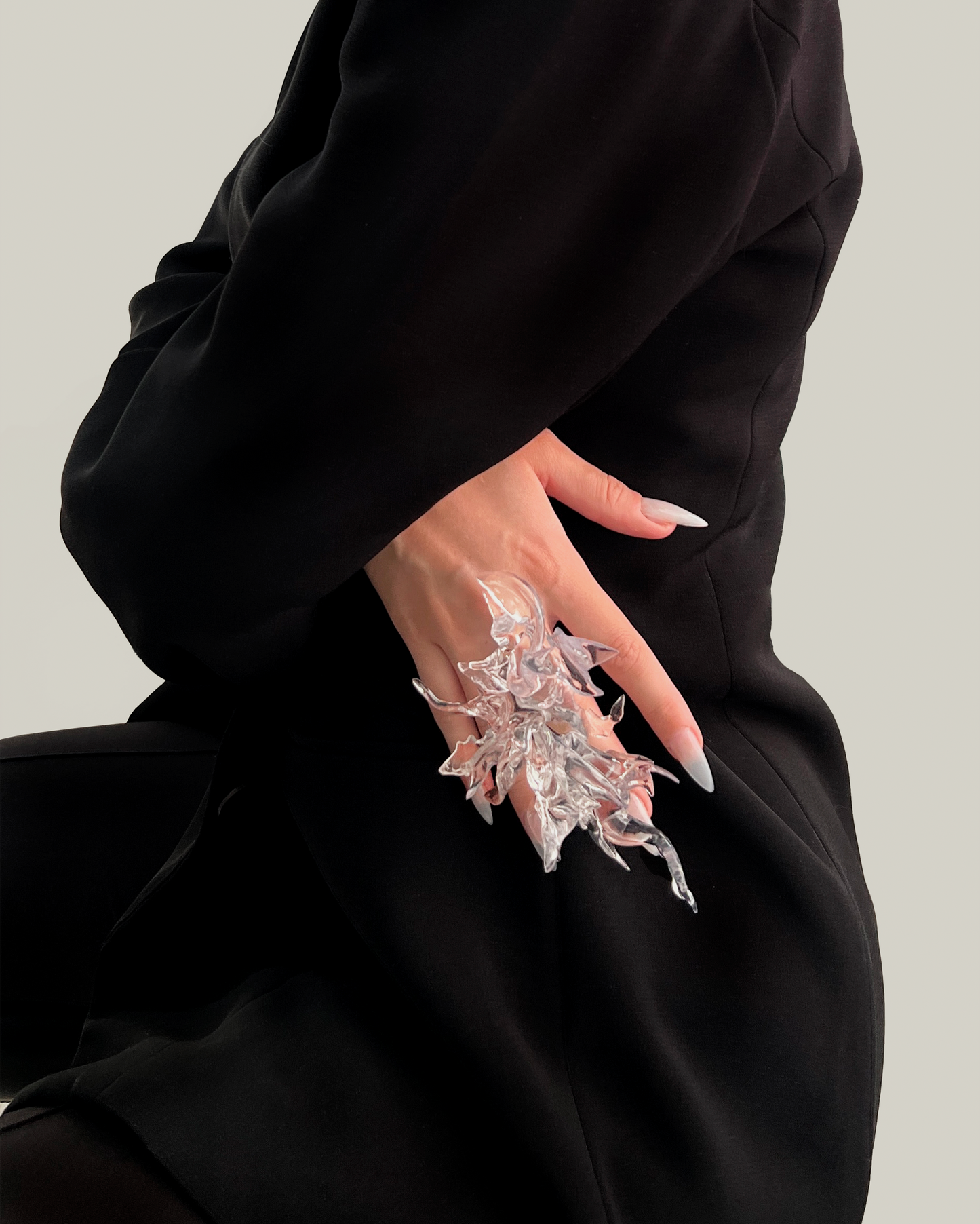 Transparent Coral Ring