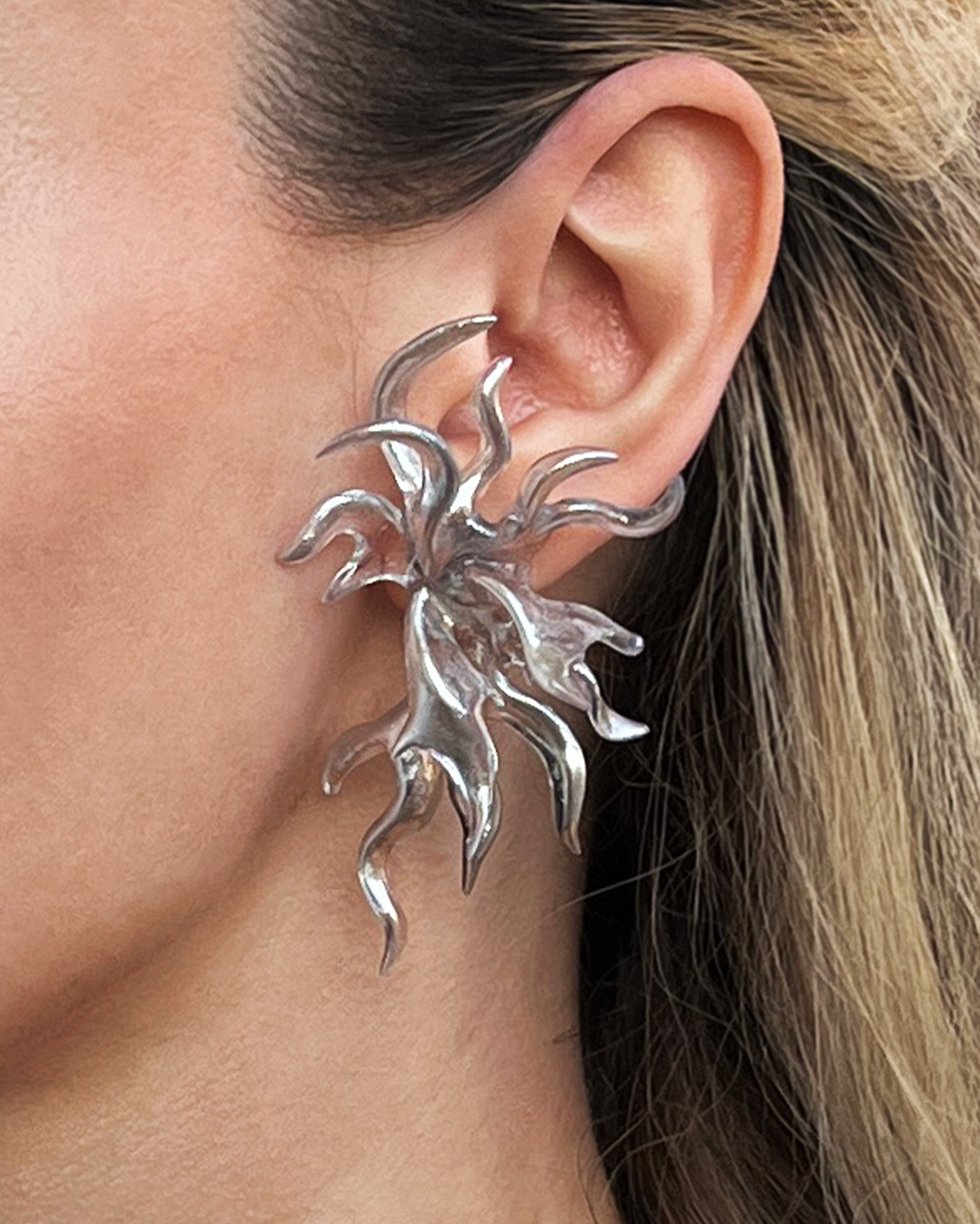 Shiny Coral Earrings