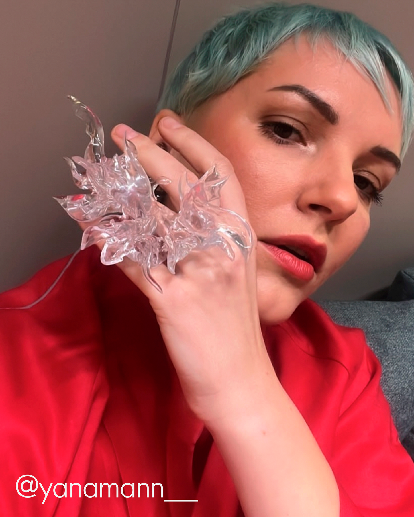 Transparent Coral Ring