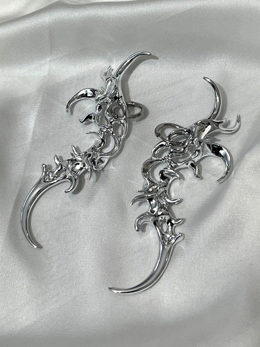 Organic Form Earrings Metallic - WHYNOEN