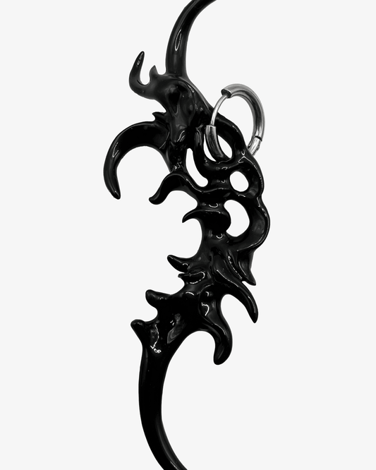 Organic Form Earrings Black - WHYNOEN