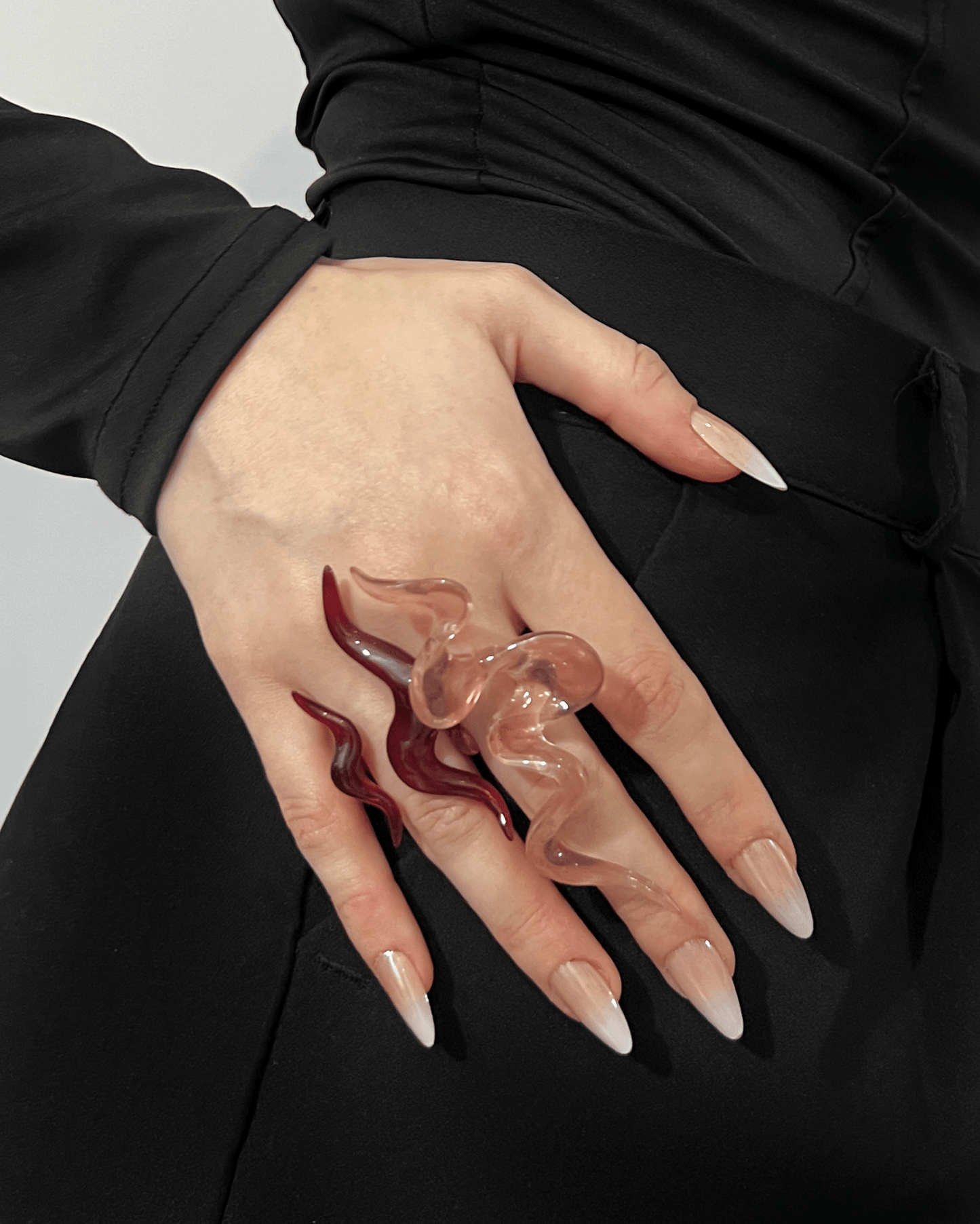 Burgundy Shape S Ring - WHYNOEN