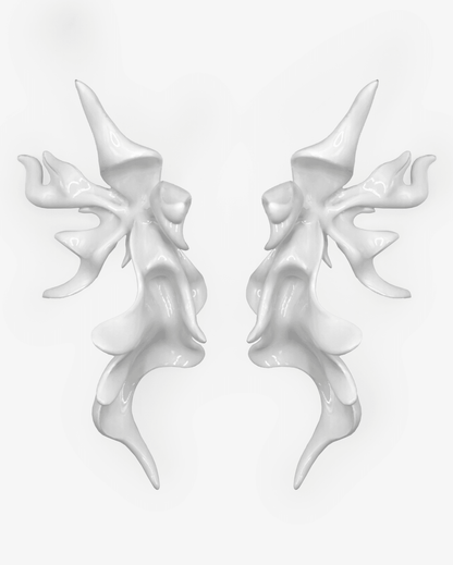 White Sculptural Flower Earrings - WHYNOEN