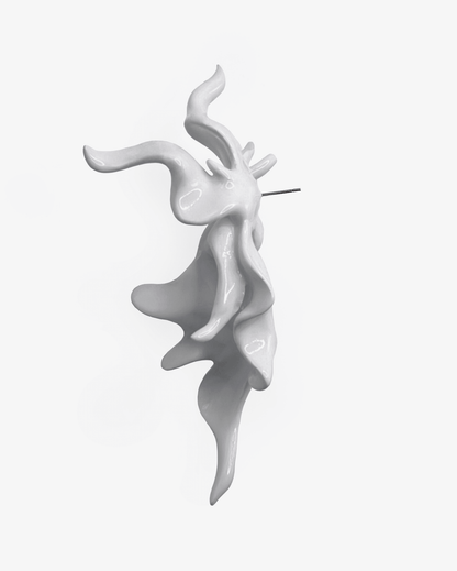 White Sculptural Flower Earrings - WHYNOEN