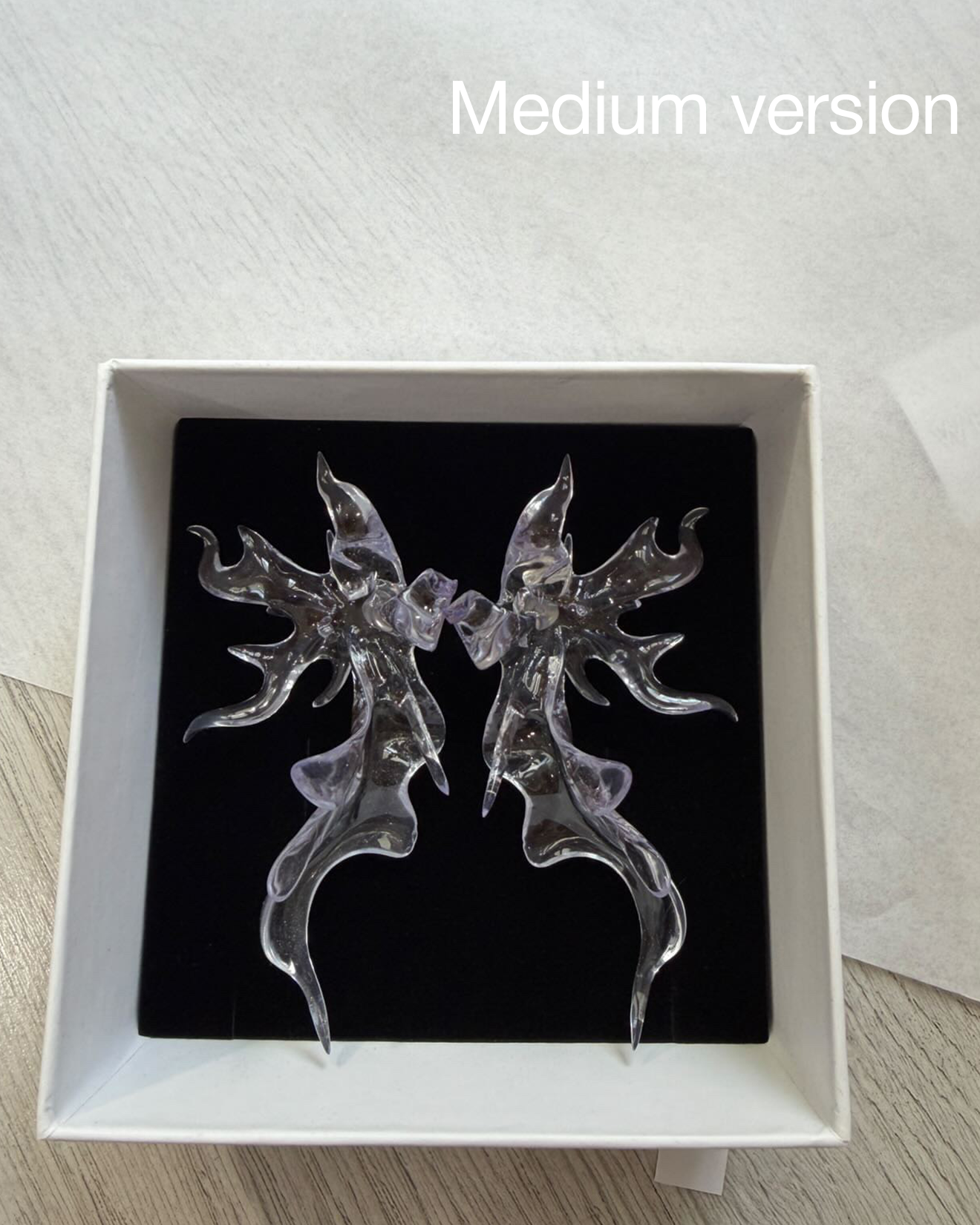 Transparent Sculptural Flower Earrings - Medium WHYNOEN