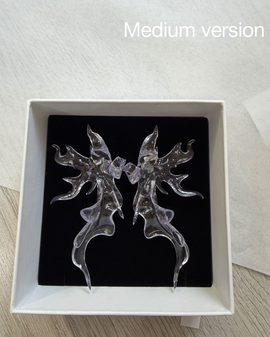 Transparent Sculptural Flower Earrings - Medium WHYNOEN