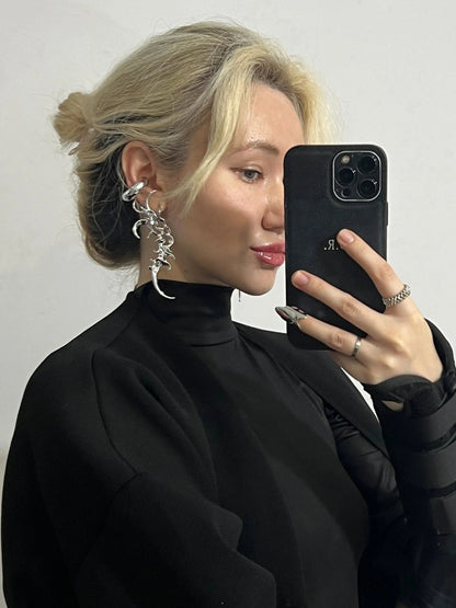 Organic Form Earrings Metallic - WHYNOEN