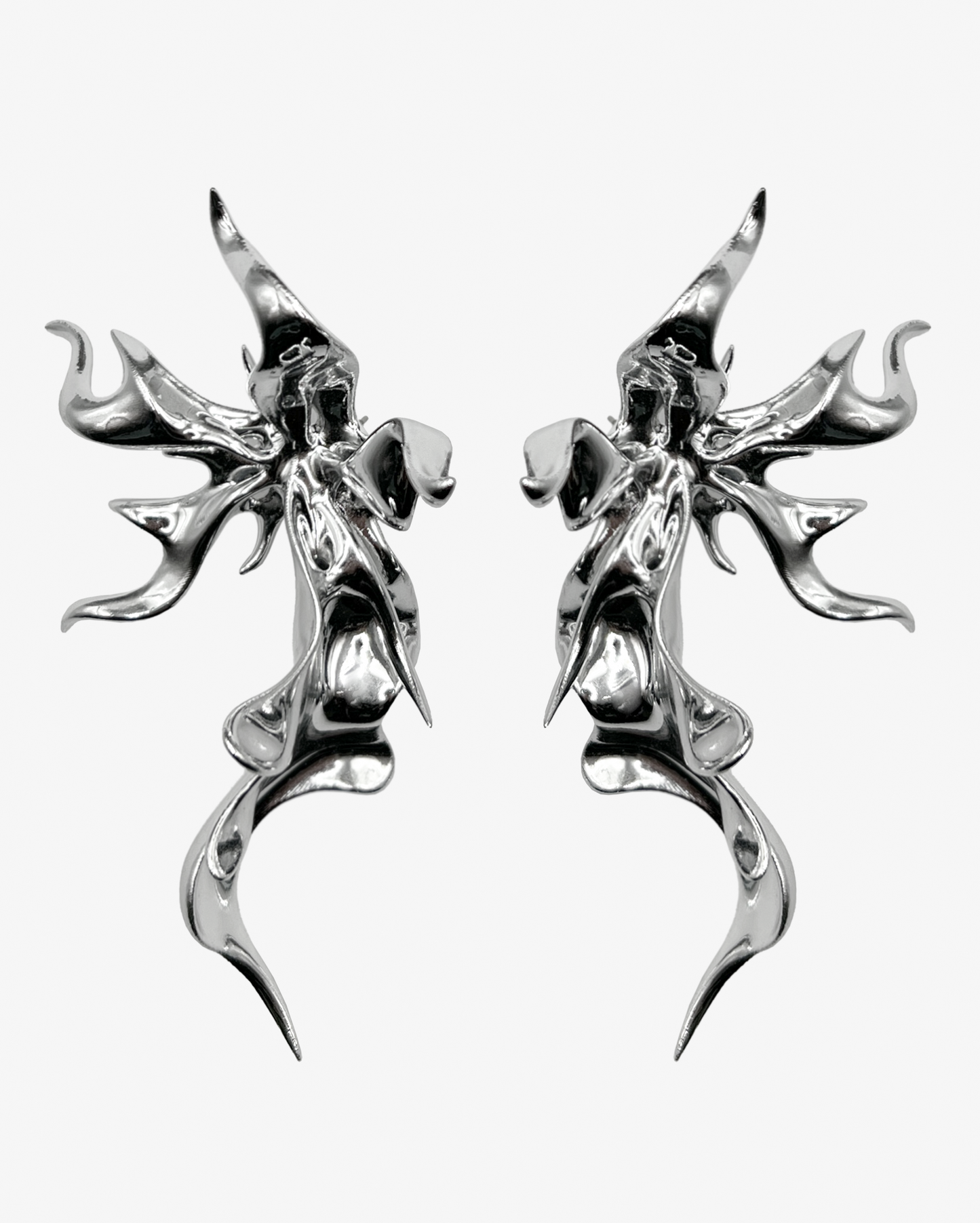 Metallic Sculptural Flower Earrings