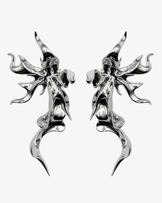 Metallic Sculptural Flower Earrings