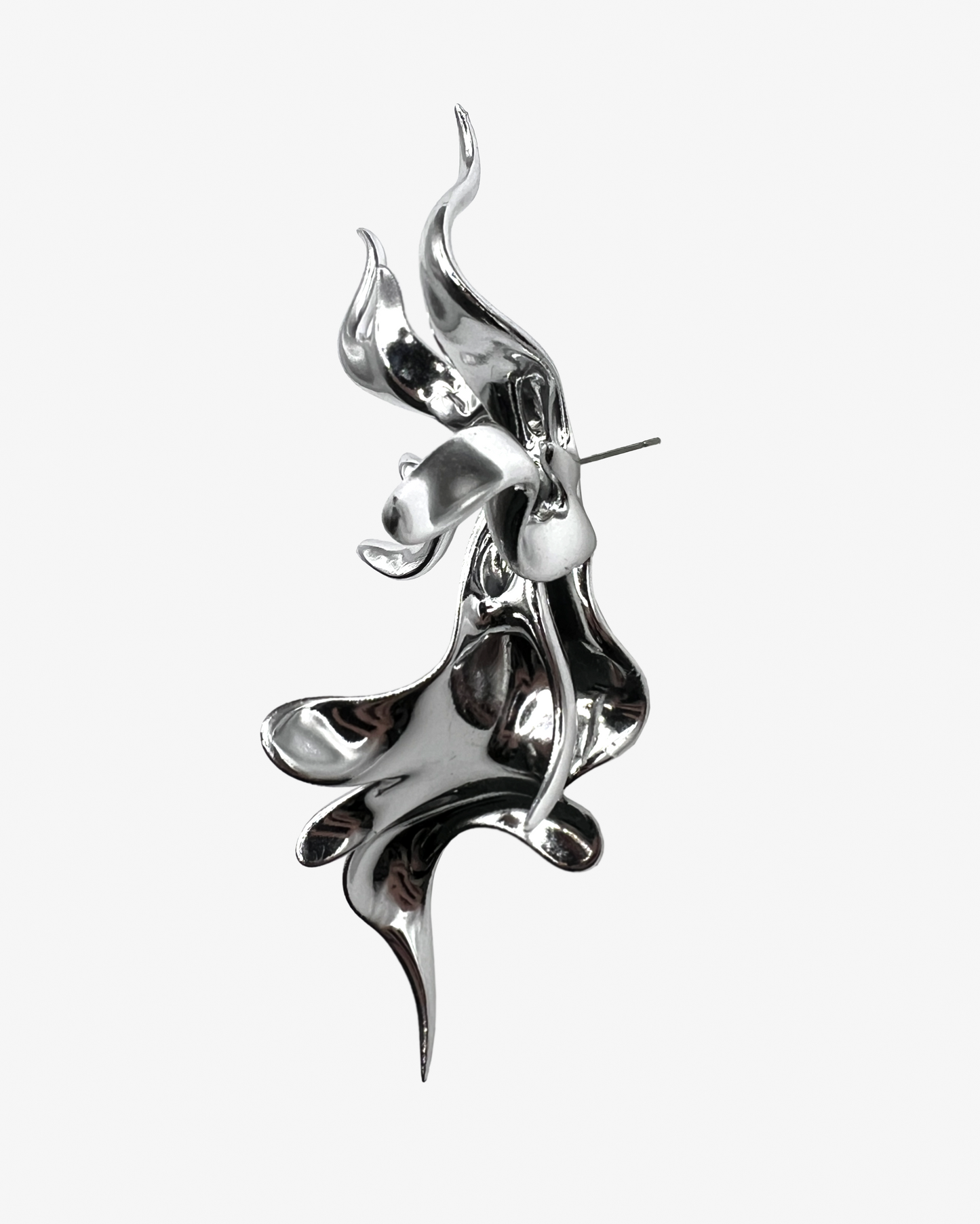 Metallic Sculptural Flower Earrings