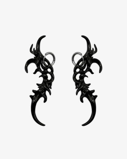 Organic Form Earrings Black - WHYNOEN