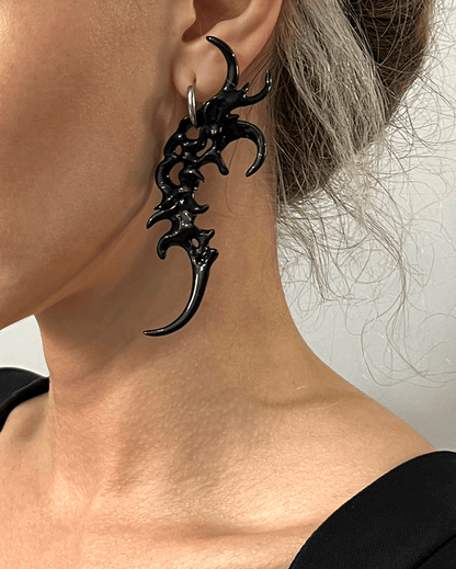 Organic Form Earrings Black - WHYNOEN