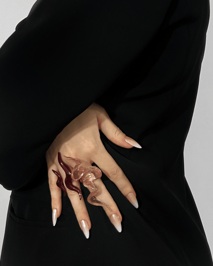 Burgundy Shape S Ring - WHYNOEN