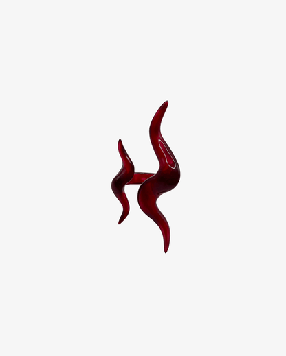 Burgundy Shape S Ring - WHYNOEN