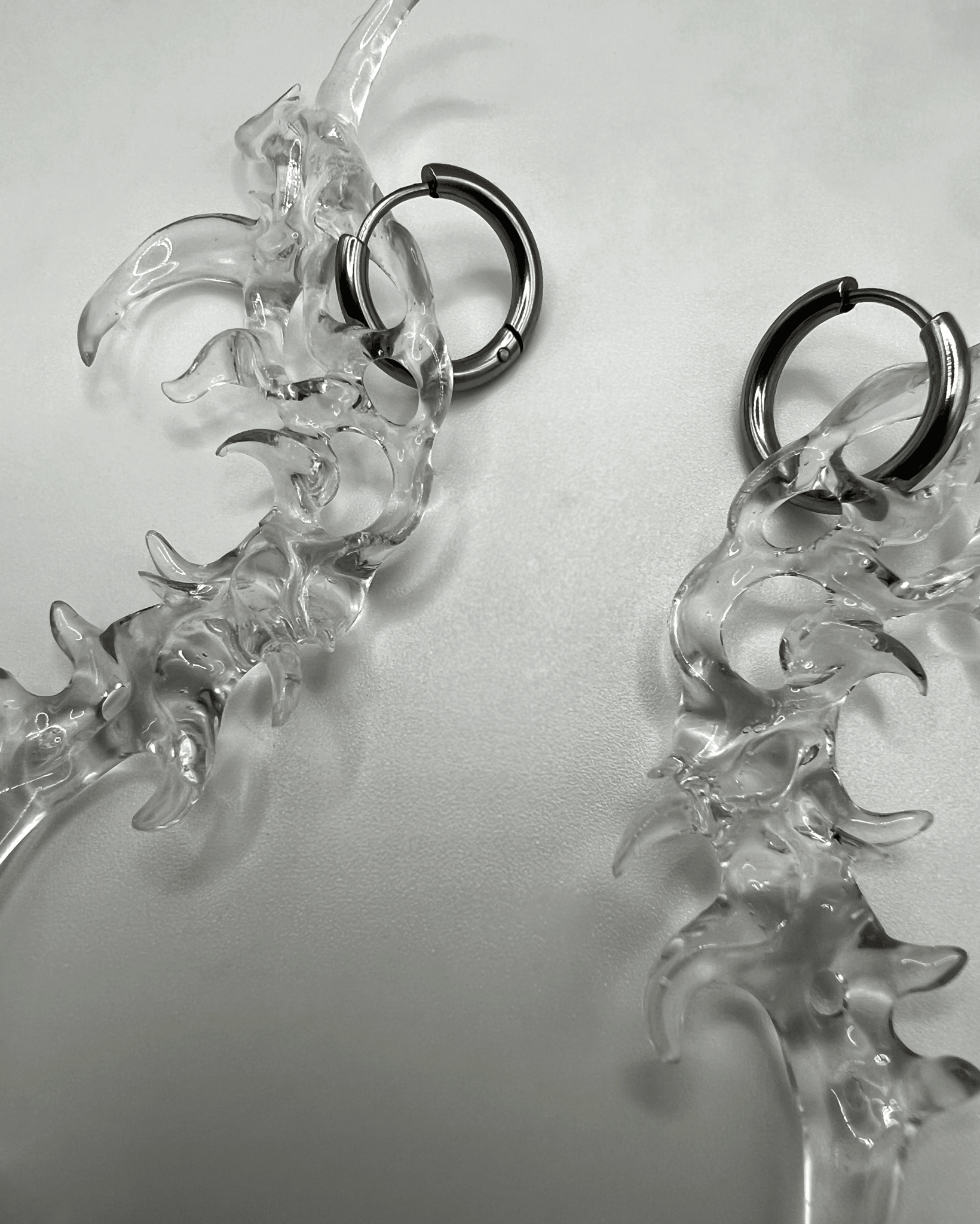 Organic Form Earrings Transparent - WHYNOEN