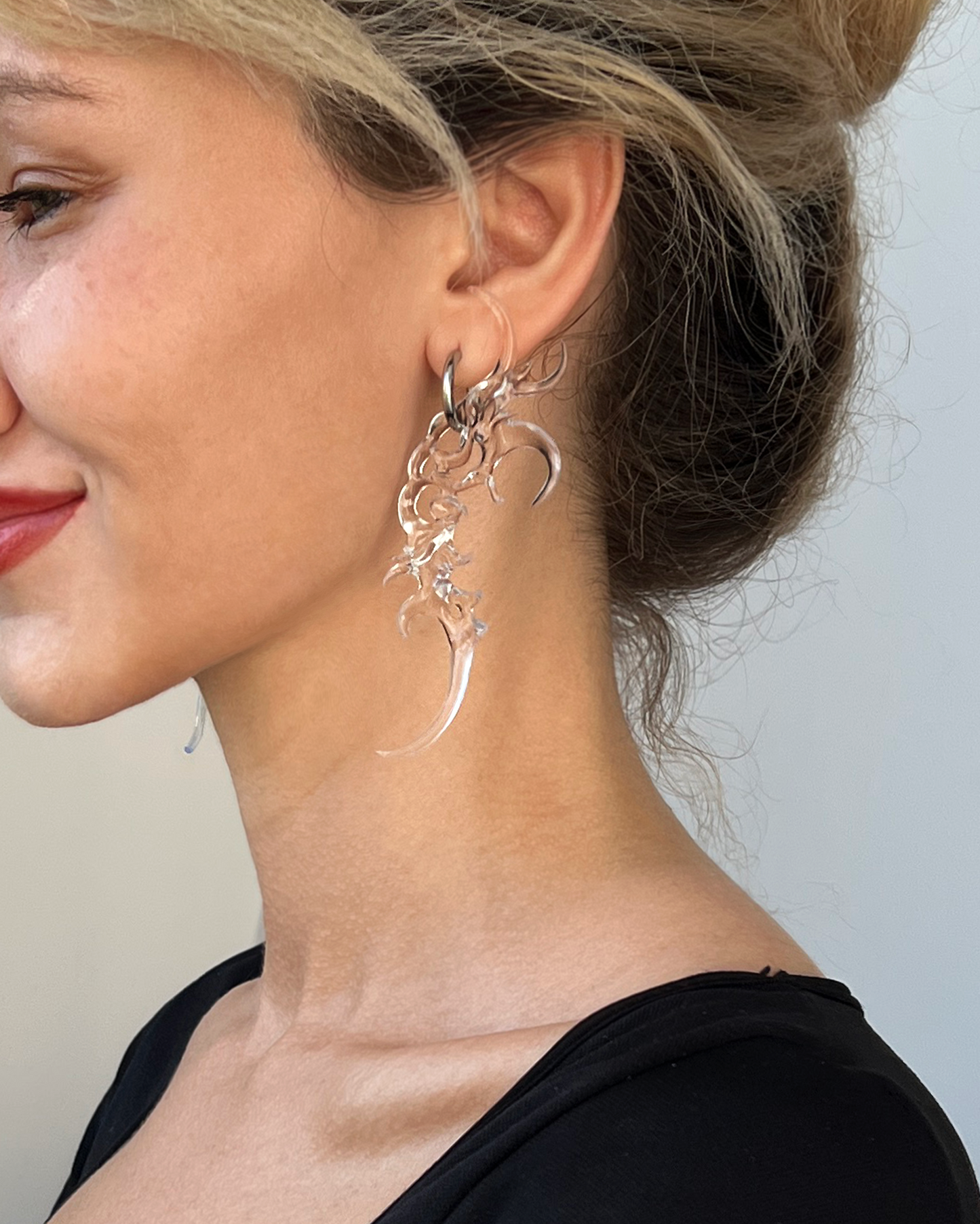 Organic Form Earrings Transparent